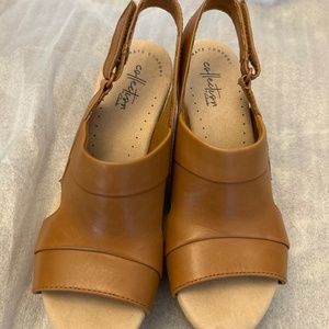 Clarks wedge platform shoes